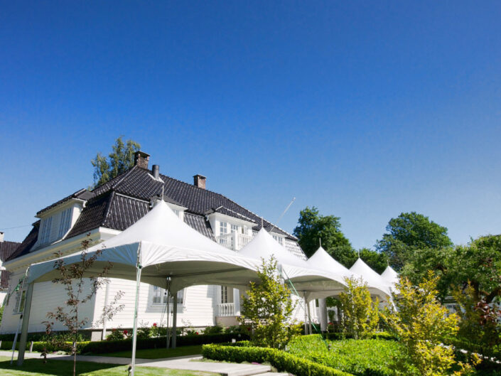 Topptelt 4,5x4,5m med takrenne, ingen vegger