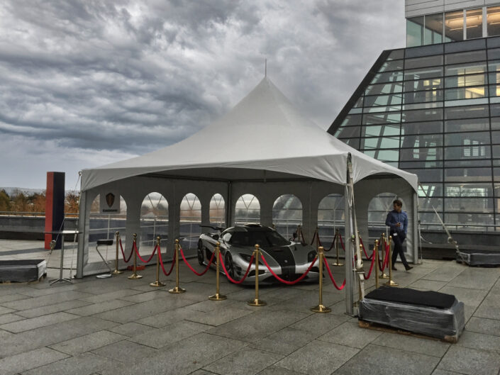 Topptelt 6x6m, vegger med vindu og åpne vegger