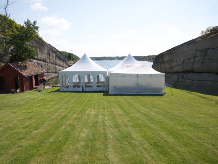 2x Topptelt 6x6m, i fremkant 3x6m Quickup