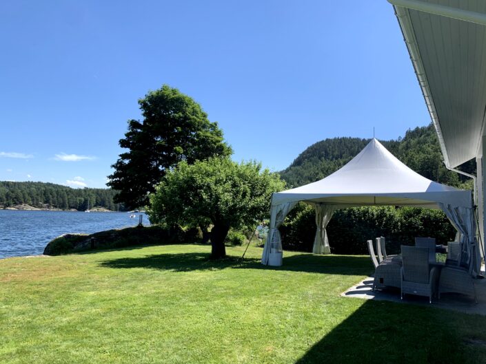 Topptelt 6x6m, åpne vegger