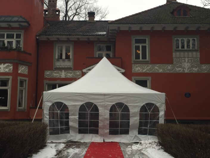 Topptelt 6x6m, vegg med vindu