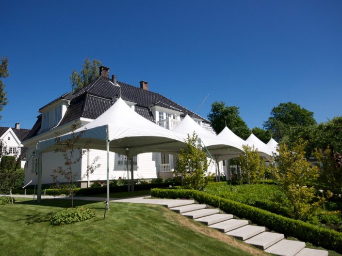 Topptelt 4,5x4,5m med takrenne, ingen vegger