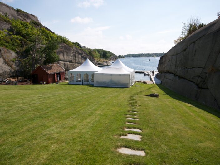 Topptelt 6x6m, i fremkant 3x6m quick-up